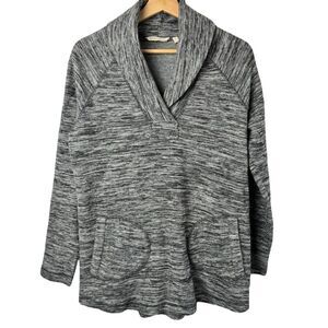 Soft Surroundings Stacy Shawl Collar Sweatshirt 2CW39 Pullover Gray Size Small